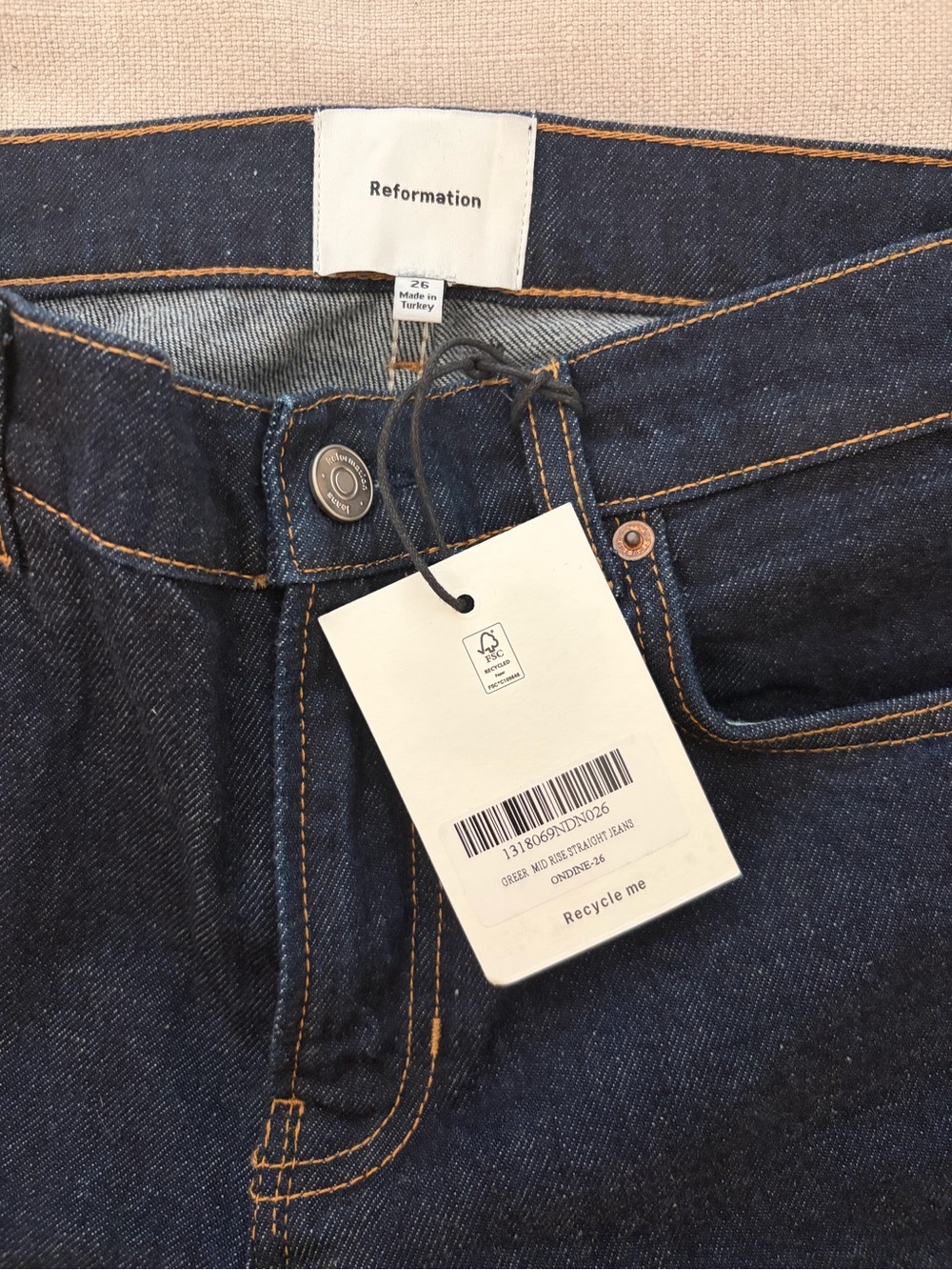 Reformation Greer Mid Rise Straight-Leg Jeans - Picture 3 of 4